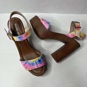GIANNI BINI Palmer’s Tie Dye Platform Sandal Heels Women’s Size 8.5 M